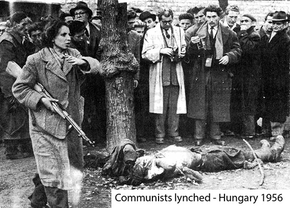 Hungarian counter-revoluton lynching civilians suspected of "communism"